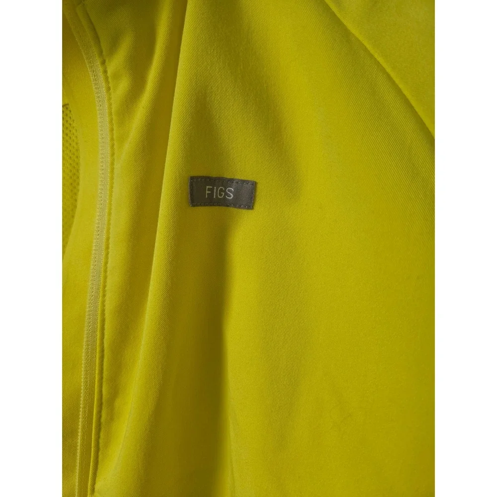 FIGS Technical Collection Scrub Jacket Yellow Full Zip Mesh Panel Large
